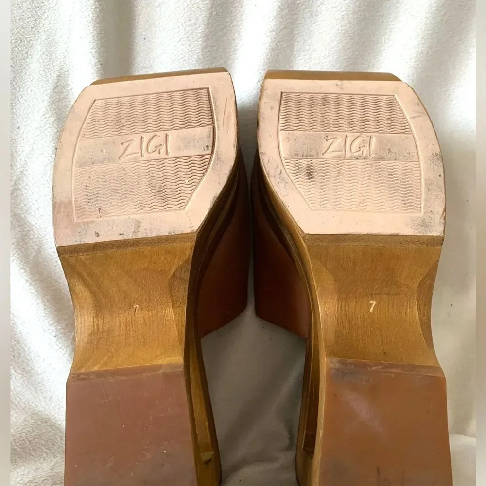 ZIGI Ketrin 90s Chunky Platform Sandals Size 7 Brown Leather Retro Y2K Sandals